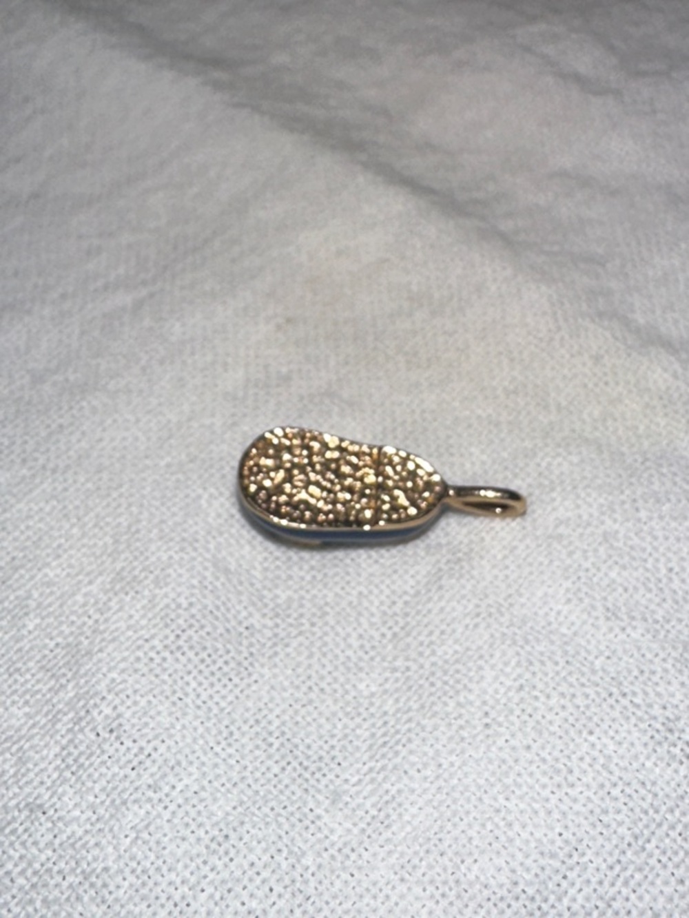 Gold-Tone 10K Blue Enamel Ballet Shoe Pendant Charm - Picture 3 of 4